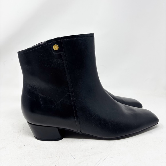 Naturalizer Black Leather Square Toe Block Heel Ankle Boots Women's Size 12M - Picture 3 of 10